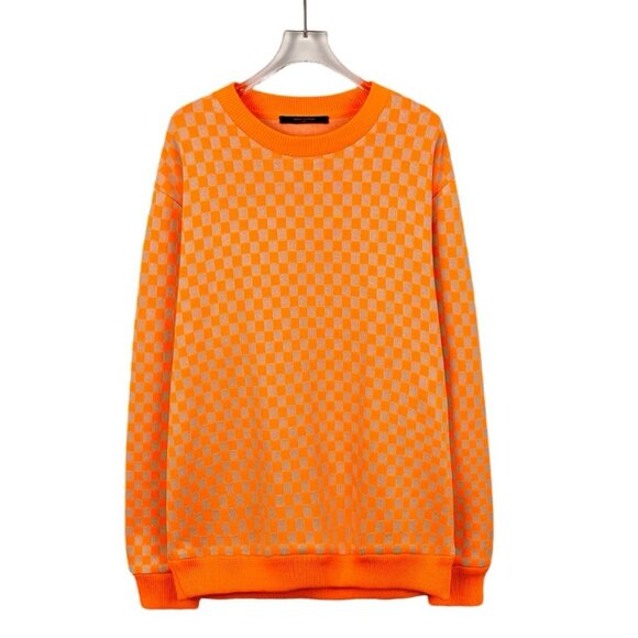 Louis Vuitton Orange Checkerboard Cotton & Polyester Sweater - Picture 1 of 7